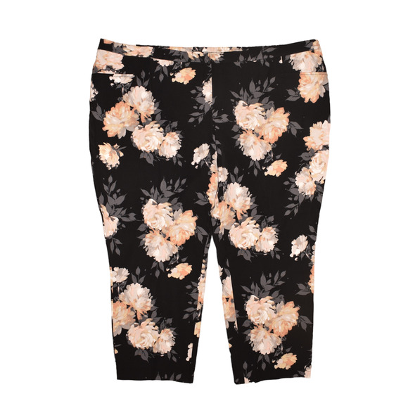 ISAAC MIZRAHI LIVE! NEW $64 24/7 Stretch Floral Printed Pant in Black Size 32WP - Picture 1 of 3